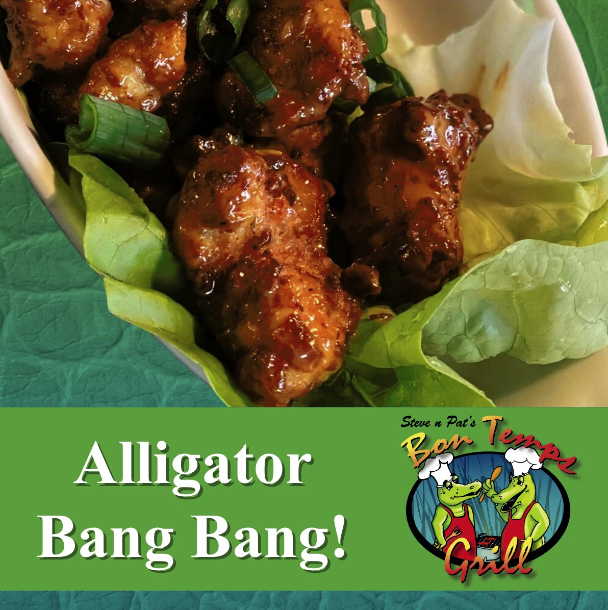 BonTempsGrill's tweet photo. Tantalize your taste buds with our Alligator Bang Bang! 🐊 Savor the flavor of marinated alligator bites, fried to perfection, and generously coated in our signature Bon Temps bang bang sauce. Whether you're joining us for brunch, lunch, or dinner, Bon Temps Grill promises an ... https://t.co/sHfIpf6XX1