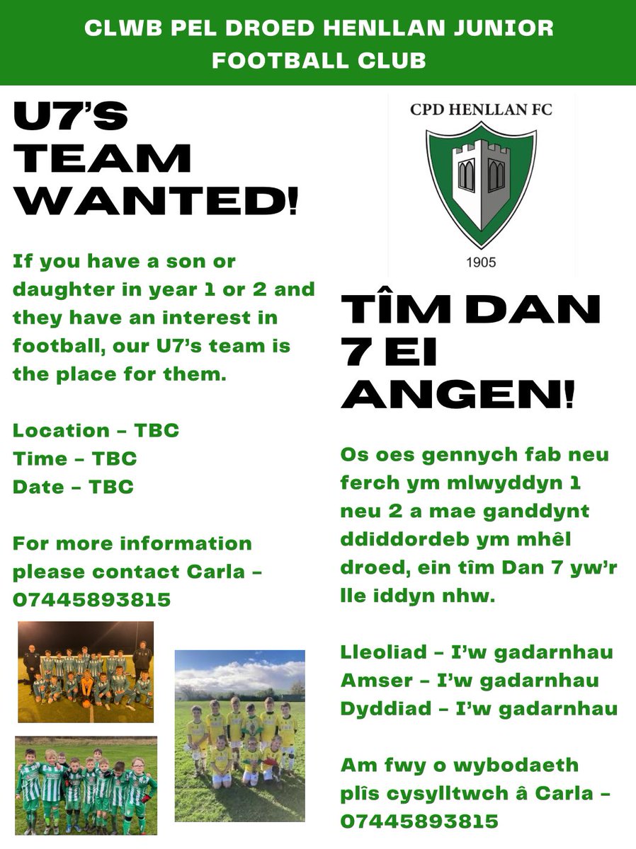 CPD Ieuenctid Henllan FC Juniors (@hfcjuniors) on Twitter photo 