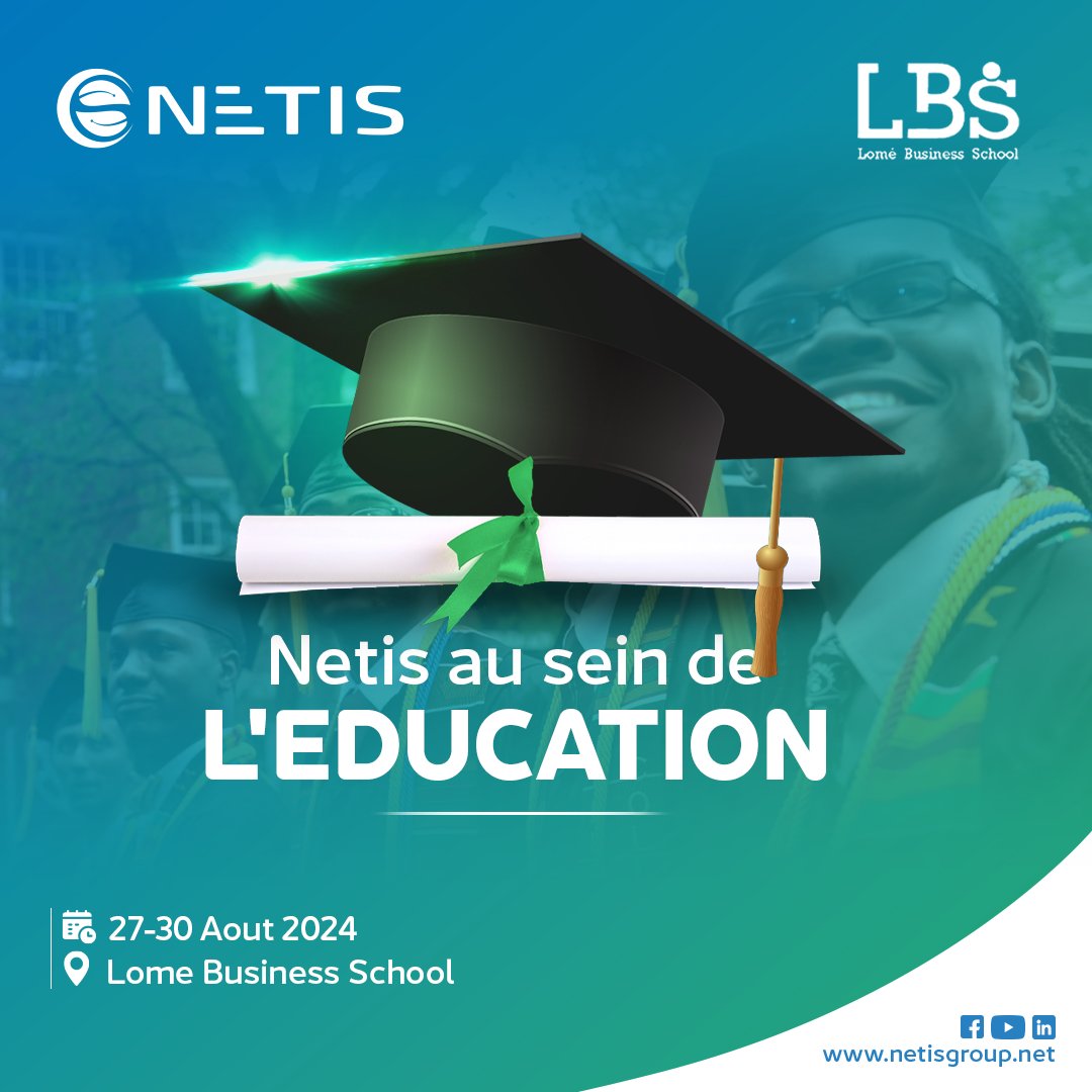 NetisMarketing's tweet photo. NETIS EST PRÉSENT À LA SEMAINE DU BACHELIER !

Rejoins-nous à Lomé Business School , nos experts Netis partageront leurs connaissances et conseils pour t'aider à choisir la filière qui te correspond.📚

#NetisTogo #SemaineDuBachelier #EnergieSolaire #FibreOptique #EducationTogo https://t.co/jTEBg2fJSk