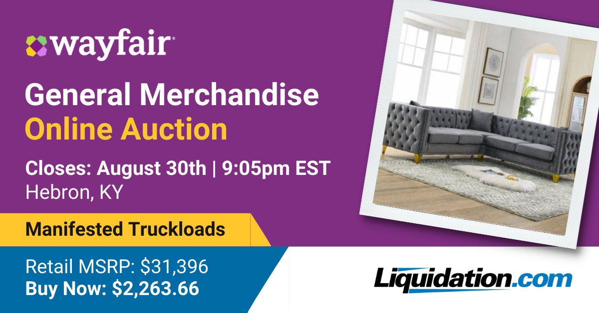 Transform spaces with Wayfair's stunning range of furniture! 🛋️This auction features Mercury Row Boutin Reversible Modular Sectional w/ottomans, Rosdorf Park Ketric Sofas and more! There are a total of 68 items in the lot. Hurry and bid today! hubs.ly/Q02MHh1t0