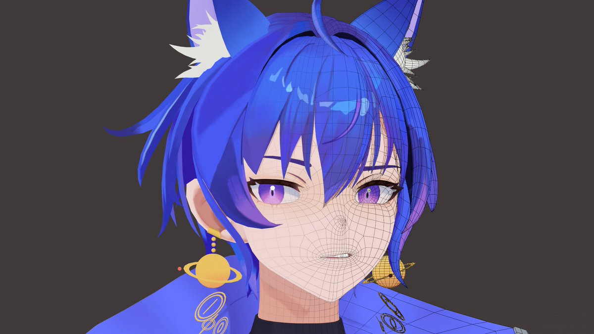 hhesdayo's tweet image. 52種類のシェイプキー作り終わりました～
今日はここまで
#blender #b3d #PerfectSync #VRM #WIP