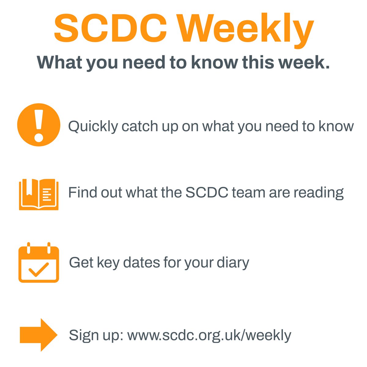 Top stories this week:

📈 Survey shows sector under pressure amid costs crisis

💡 Co-production Ideas Clinic on 12th September

Latest issue: mailchi.mp/scdc/the-weekl…

Sign up: scdc.org.uk/weekly