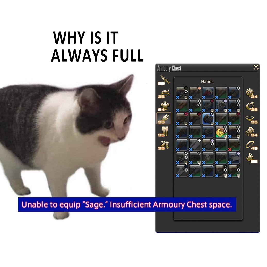 Can they give us more Armoury chest space already? 😭😭