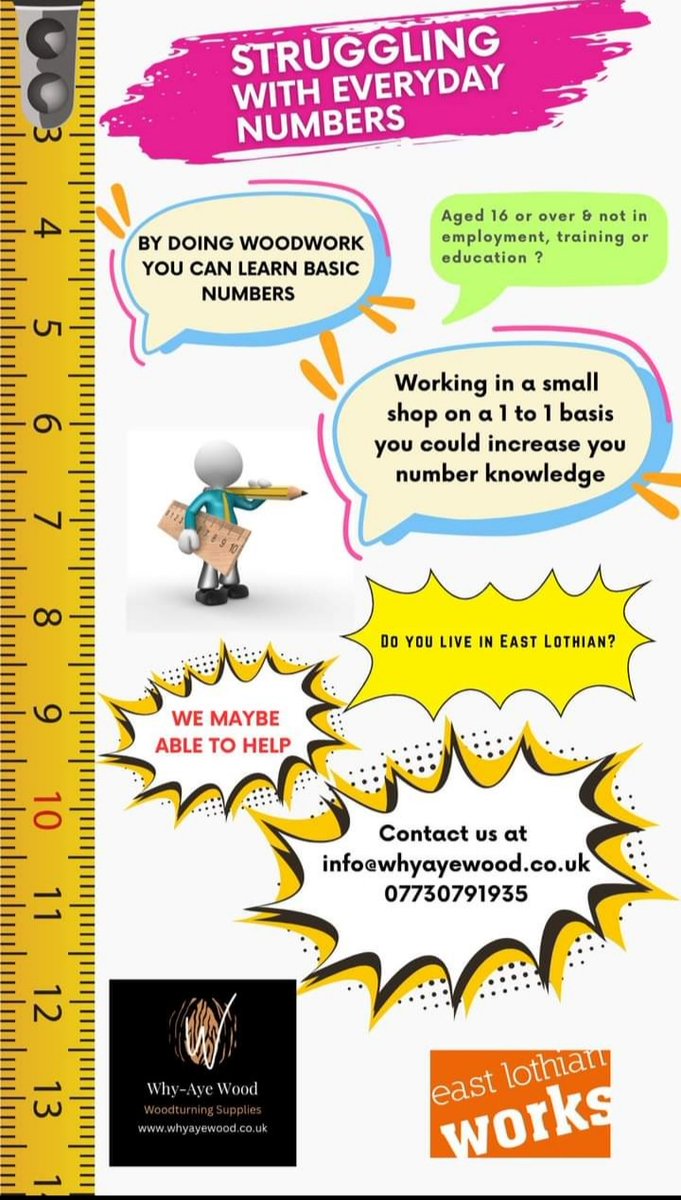 Why-aye Wood (@why_ayewood) on Twitter photo Do you, or do you know anyone who struggles with everyday arithmetic ? contact us for more information at
info@whyayewood.co.uk <a href="/_MWhitfield/">Martin Whitfield MSP</a> <a href="/BrookeHRitchie/">Cllr Brooke Ritchie</a> <a href="/elcourier/">East Lothian Courier</a> <a href="/Shaminakhtar/">Cllr Shamin Akhtar</a> <a href="/Changes_CHP/">Changes East Lothian</a> <a href="/BridgesProject/">Bridges Project</a> Do you, or do you know anyone who struggles with everyday arithmetic ? contact us for more information at
info@whyayewood.co.uk <a href="/_MWhitfield/">Martin Whitfield MSP</a> <a href="/BrookeHRitchie/">Cllr Brooke Ritchie</a> <a href="/elcourier/">East Lothian Courier</a> <a href="/Shaminakhtar/">Cllr Shamin Akhtar</a> <a href="/Changes_CHP/">Changes East Lothian</a> <a href="/BridgesProject/">Bridges Project</a>