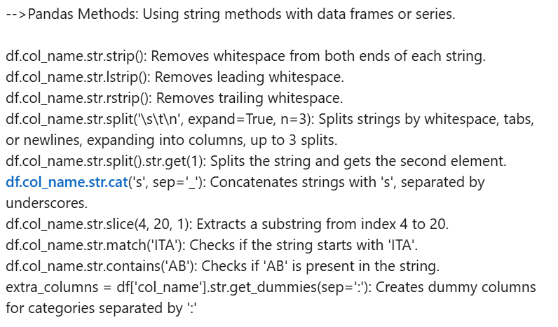 chetan_sonigra's tweet image. 🚀 Day 58 of Python: Working with Strings and Regex in Pandas! 🚀 #100daysofcodepython
Hey Python enthusiasts! 🎉 Today we’re diving into string methods and regex patterns to use in Pandas.
#Python #DataScience #Regex #Pandas #DataAnalysis #Programming