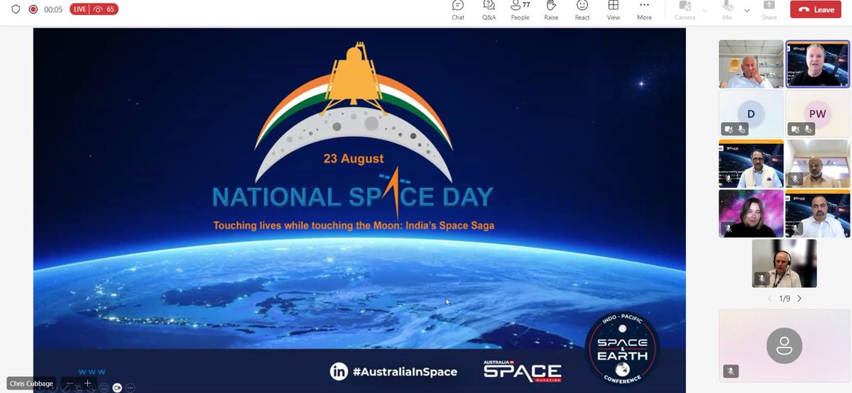 In the backdrop of National Space Day and the upcoming #IPSEC, #InvestTradeWesternAustralia, in collaboration with SIA-India, recently concluded a webinar on “Opportunities for Collaboration b/w Australia and India” with more than 110+participants.
Visit: spaceandearthconference.com
