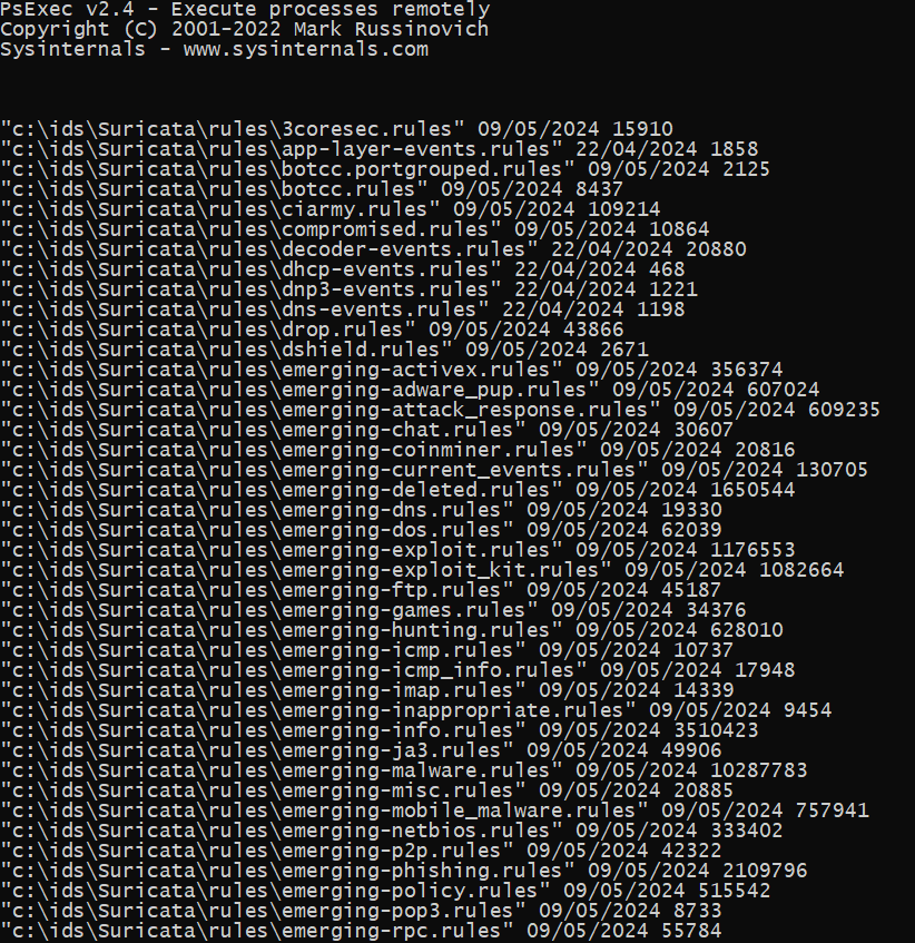 seguridadyredes's tweet photo. #Windows. Buscando en remoto con #psexec

psexec -h -i \\192.168.1.149 -u Administraó -p pass1234 cmd /C "cd c:/ids &amp;&amp; FORFILES /S /M "*.rules" /C "cmd /c echo @path @fdate @fsize"" https://t.co/1PyEuCirm9