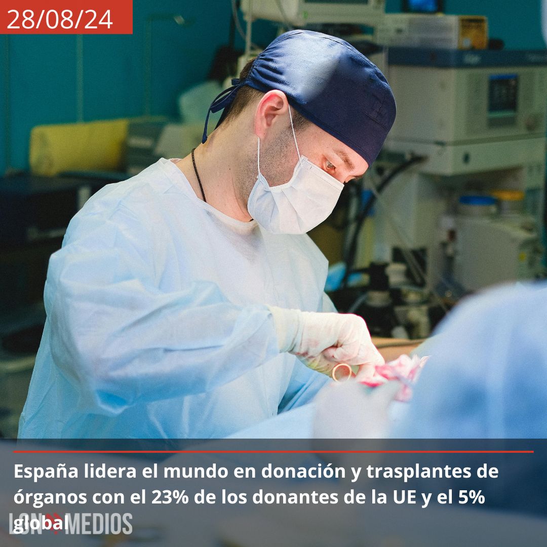 LGNMedios's tweet image. ➡️ Con una tasa de 123,4 trasplantes por millón de habitantes en 2023, España mantiene el liderazgo global en actividad trasplantadora, solo superada por Estados Unidos

Leer Noticia👇

lgnmedios.com/espana-lidera-…

#Trasplantes #SaludGlobal #EspañaLíder