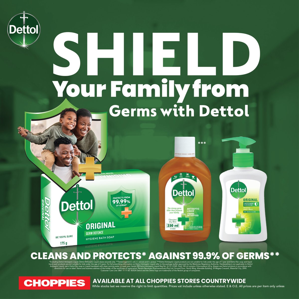 🧼 Stay Clean, Stay Healthy with Dettol! 🧴 Find your trusted Dettol products now at Choppies stores. Protect your family with every wash! 🛒 

#DettolAtChoppies #HealthFirst