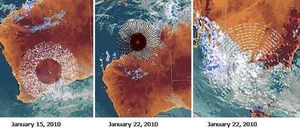 sacred22763's tweet photo. Giant anomaly appears on multiple weather radars over Mexico. Meteorologists claim it's something called a "range test" to confirm the radar is working but the strange energy signature created a strong magnetic flux in the atmosphere. https://t.co/ABMIaSXtso