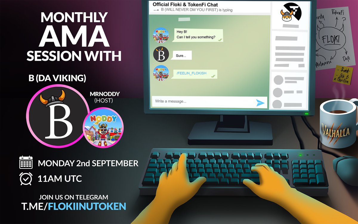 FLOKI's tweet photo. We invite you to another monthly AMA with our Core advisor, @100bviking, to discuss all things #Floki / #TokenFi!

🗓: Monday, September 2, 11AM UTC
📌: https://t.co/vBZd3lbFQK

Please leave your questions in the form. Each selected question wins $100 USDT on the BSC. 👇

https://t.co/aqa7KVxKGi