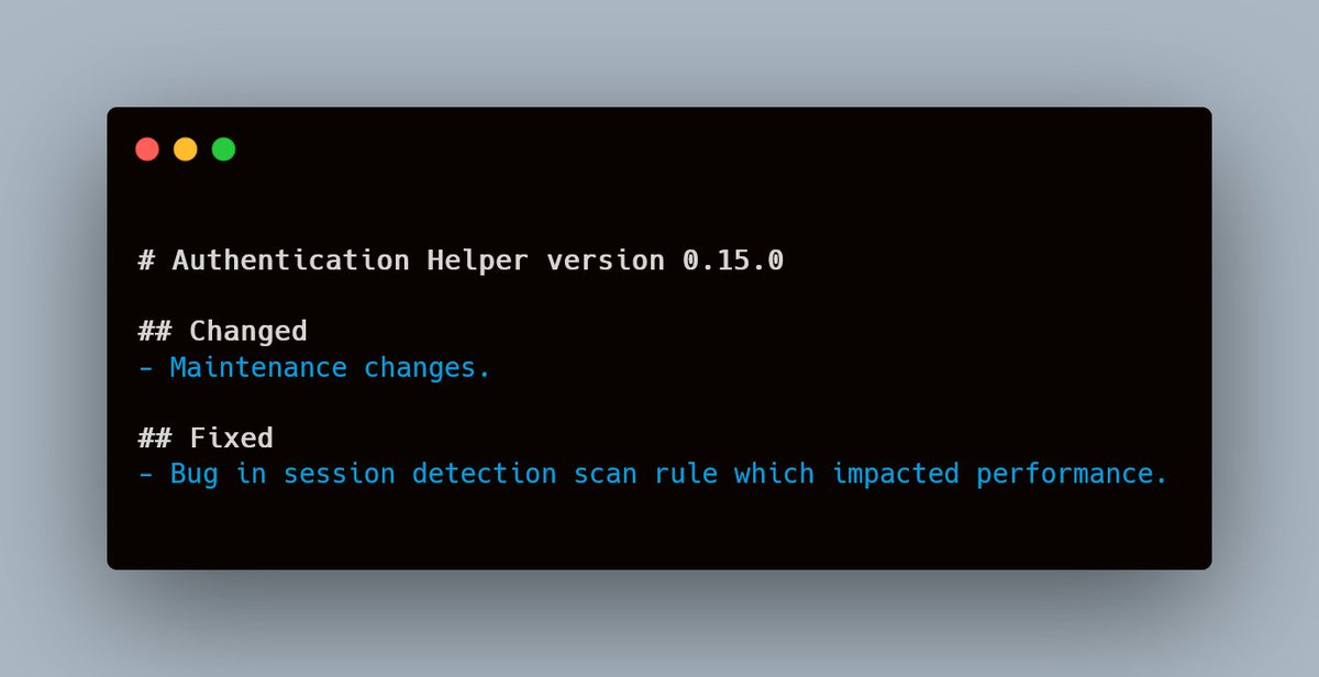 zaproxy's tweet image. Courtesy of @psiinon a performance fix for @zaproxy Auth Helper was released earlier today.

#AppSec #WebAppSec #DevSecOps #DAST