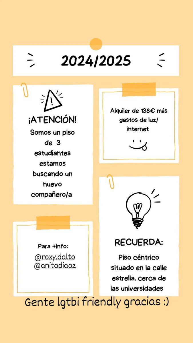 Holaa, somos un piso d estudiantes en busca d un compañero/a, para más información del piso podéis escribirme a mi o a <a href="/RoxyGotScared/">Rosanna D'alto</a>  se agradece difusión :) <a href="/wikiCR/">wikiCR Ciudad Real</a>