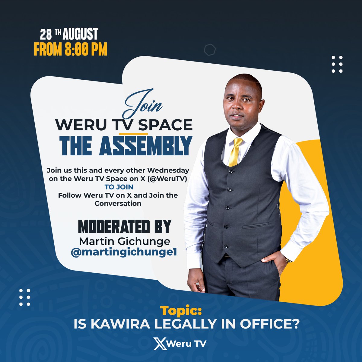 Join us Tonight on #WeruAssembly  from 8pm  hosted by <a href="/martingichunge1/">Dullah III</a>