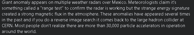 sacred22763's tweet photo. Giant anomaly appears on multiple weather radars over Mexico. Meteorologists claim it's something called a "range test" to confirm the radar is working but the strange energy signature created a strong magnetic flux in the atmosphere. https://t.co/ABMIaSXtso