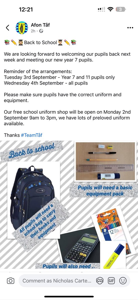 Back to School information. 
See you all Wednesday Year 8 💛💙