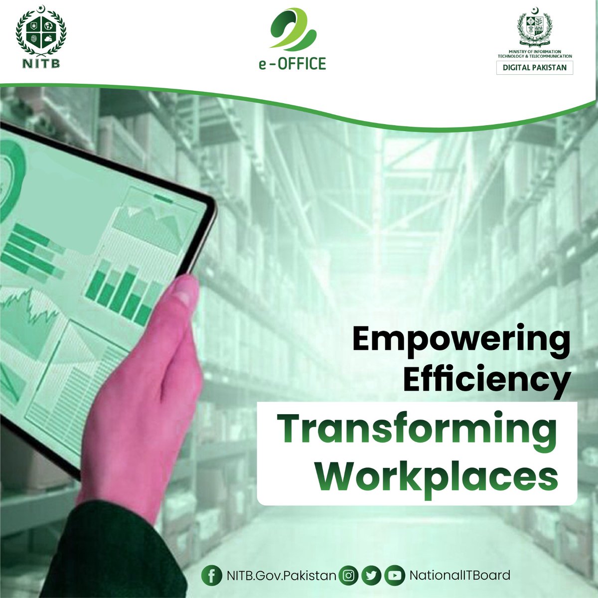 NationalITBoard's tweet image. Discover the power of e-Office! Enhance your workplace with streamlined processes, real-time insights, and secure data management. Embrace the future of work with seamless collaboration and informed 
decision-making. 

#SmartAdministration #eOfficeInnovation #WorkplaceEfficiency