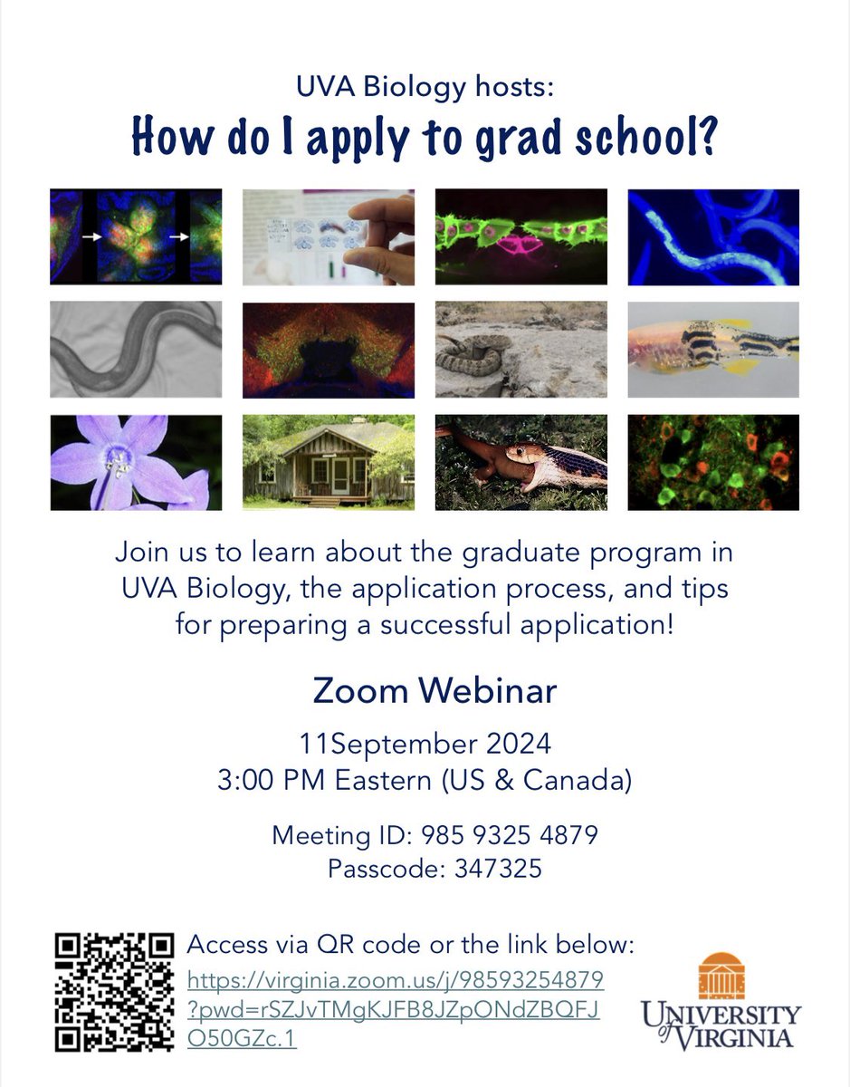 Katja Kasimatis (@katjakasimatis) on Twitter photo Also, join us on Wednesday Sept. 11th from 3-4pm ET to learn more about <a href="/uvabio/">UVa Biology</a> and how to apply to our graduate programs! Zoom webinar details in the flyer! Also, join us on Wednesday Sept. 11th from 3-4pm ET to learn more about <a href="/uvabio/">UVa Biology</a> and how to apply to our graduate programs! Zoom webinar details in the flyer!