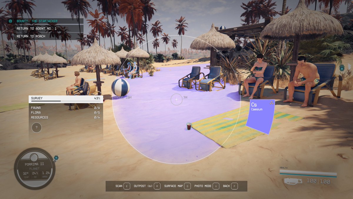 Is it just my save that has the beaches of Paradiso covered in Caesium, a highly reactive, explodes-with-water element?!  #Starfield