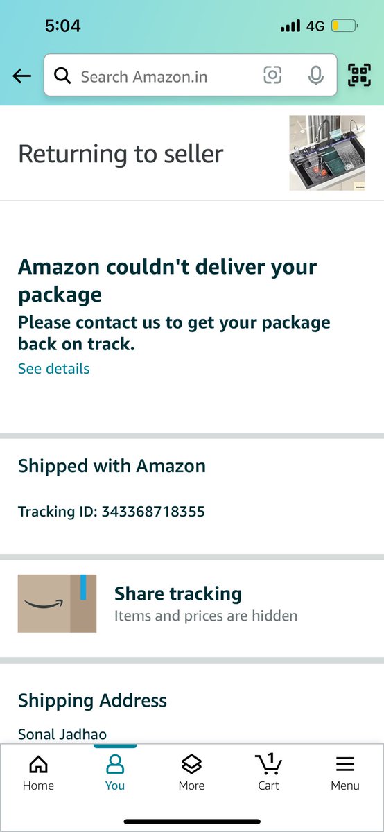 sonaljadhao's tweet photo. @amazonIN Could you make note of delivery fraud , where the delivery guys dont pick up big parcels and marked it as not accepted and the product is returned without any consent of the recipient.
Happened twice - 
The concerned delivery partner is from  Bavdhan, Pune https://t.co/crHARcPCfZ