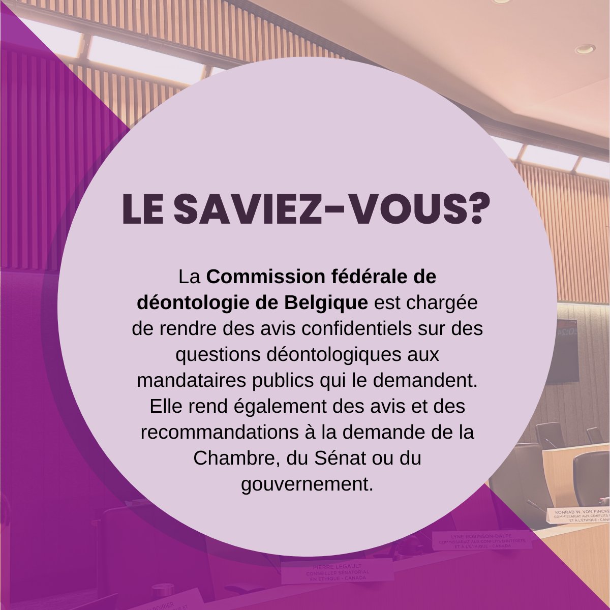 Reseau_RFEDP's tweet image. #Membre | La Commission fédérale de déontologie de la Belgique est un organe relevant de la Chambre des représentants. Elle a été instituée en vertu de l’Accord institutionnel du 11 octobre 2011.

📖 fed-deontologie.be/mission/