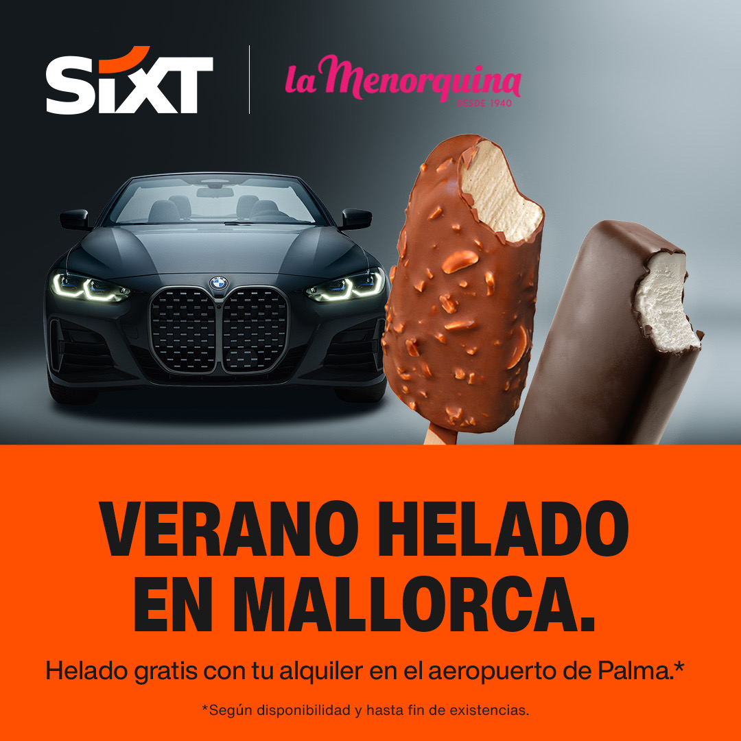 ¡SIXT y La Menorquina os damos una dulce y refrescante bienvenida a #Mallorca! 🍦 

Ahora, alquilando tu coche en nuestra sucursal del aeropuerto de Palma, podrás disfrutar de un delicioso helado. 🤤

Haz ya tu reserva, ¡que se derriten! ➡️ sixt.es