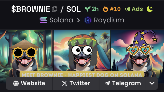memebrownie's tweet photo. Top 10 trending on @dexscreener🚀 https://t.co/B1GU9hF8YT