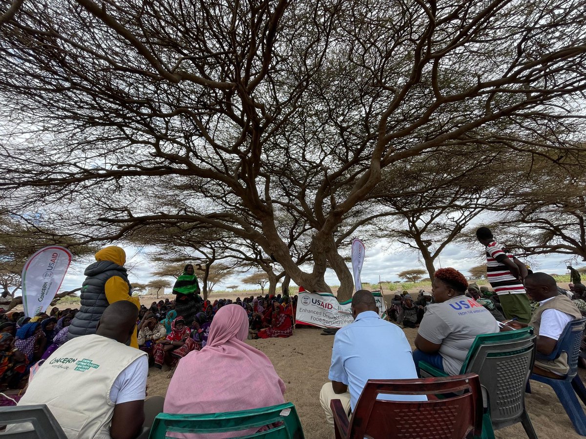 ConcernKenya's tweet image. At a @USAIDSavesLives visit to @ConcernKenya's project sites a simple yet powerful activity moved us all: stones, representing livestock were shifted from one circle to another, symbolizing #losses during the #drought. Nearly all stones from circle 1 to circle 2 were gone. 1/2