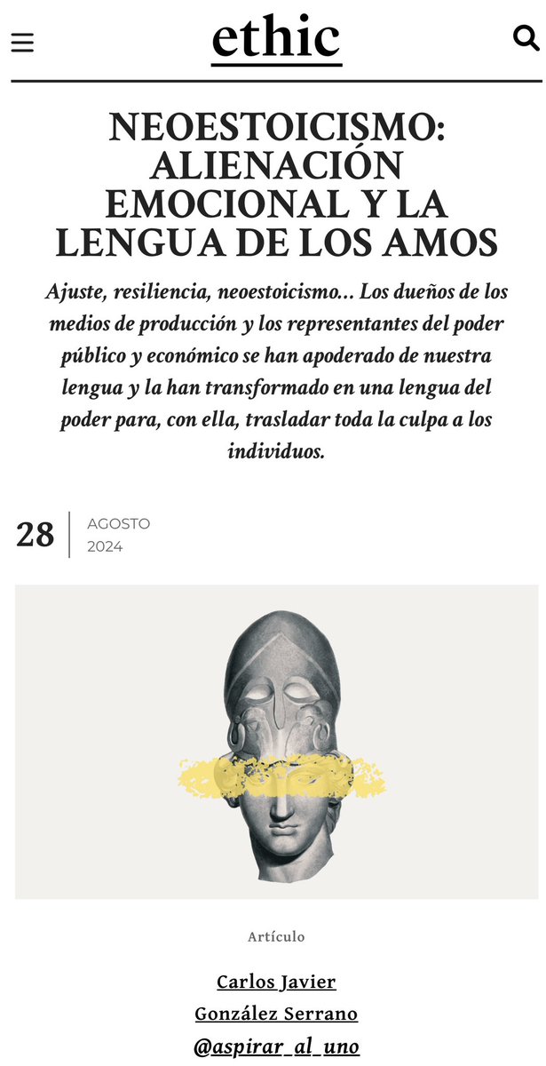 No es cierto que vivamos una época carente de valores. Los valores hoy imperantes son: rentabilidad, rendimiento, rapidez, imperativo tecnológico. No vivimos una época nihilista, sino un tiempo enajenado por el ídolo de la adaptación al sistema productivo. bit.ly/4dHDk12