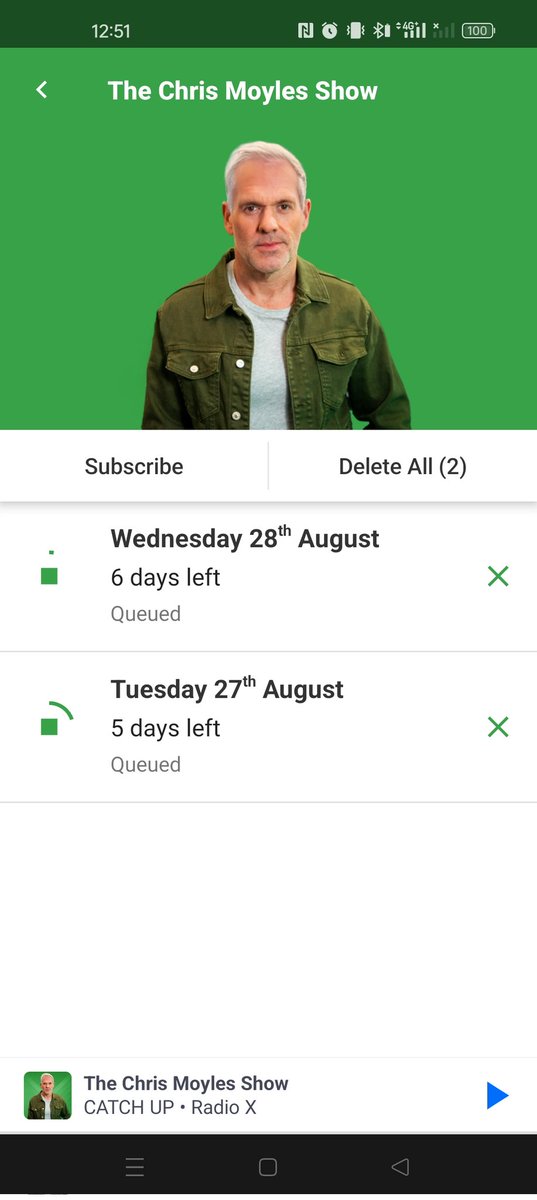 gmarkj1981's tweet photo. For the next android app update, can you make it so we can unpause downloads from catch up? Rather annoying as currently you have to delete and start again.... @RadioX https://t.co/K0ysuYTO3e