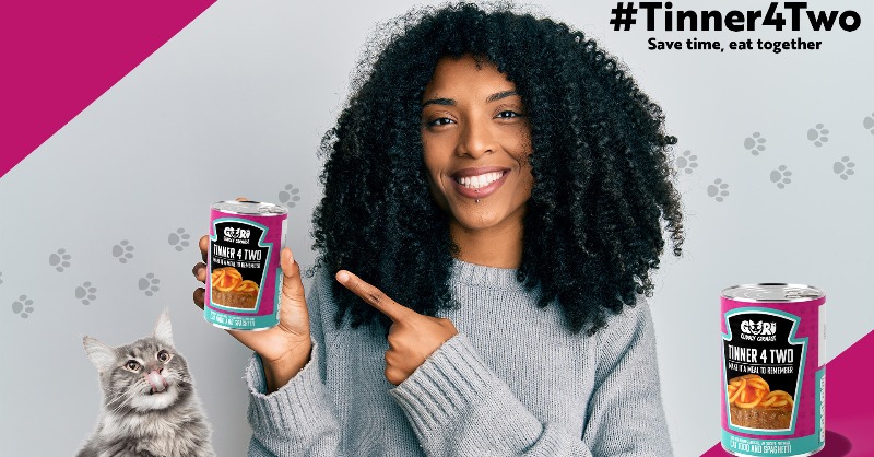 WiredP's tweet photo. Nothing says I love you more than sharing a meal with your best friend.
Introducing #Tinner4two โ turkey chunks for your cat, rich tomato spaghetti for you, all in one can! Save 18 mins a day, that's 109 hrs a year โ more time for gaming!
Get it here ๐