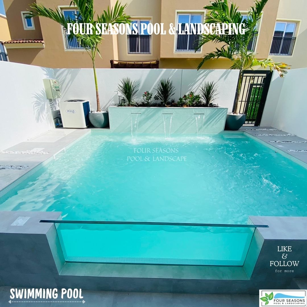 poolgardenuae's tweet photo. Four Seasons Landscape Company recently completed an exquisite swimming pool with water feature.

**Our Services:**
- **Swimming Pool Landscaping:
Enhance your pool area with beautiful, functional designs.

Contact us today to bring your vision to life!
00971551889009 https://t.co/s9LBLkibuc