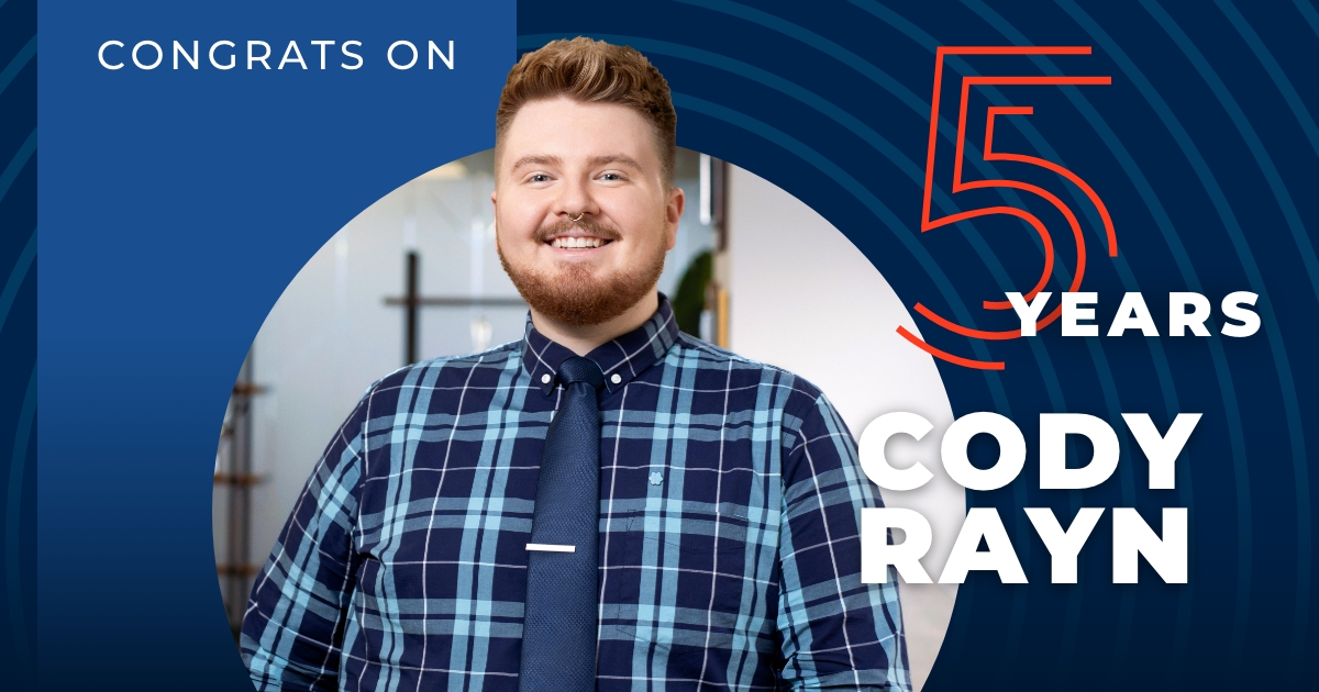 Cheers to 5 years, Cody Rayn! As Motion Designer, Cody brings #creativity and a fresh perspective to every video and #animation project 🙌