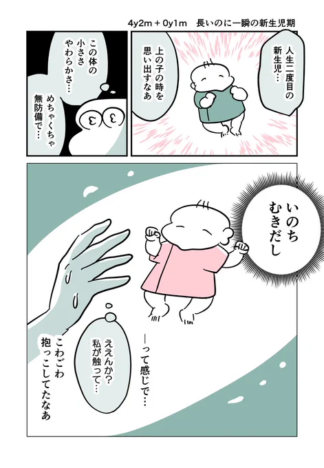 4y2m + 0y1m 長いのに一瞬の新生児期
#育児漫画 #育児絵日記 #漫画が読めるハッシュタグ #4歳 #0歳 