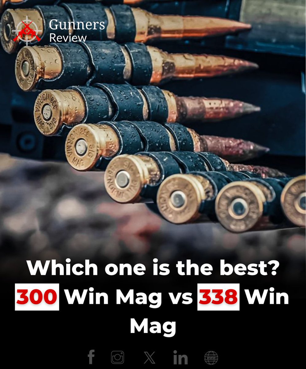 GunnersofUS's tweet photo. Are you a hunter or shooter looking for the perfect rifle caliber? Look no further! The article compares the 300 Win Mag and 338 Win Mag, two popular calibers for long-range shooting. https://t.co/BHCHslfmjX
#RifleCaliber #Hunting #300WinMag #338WinMag #Outdoors #Wildlife https://t.co/11pwQNUNWf