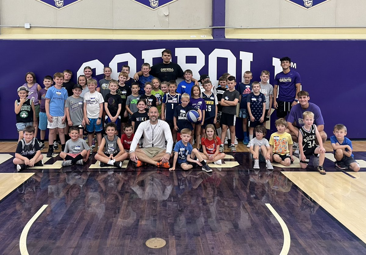 Carroll College “Back to School” camp was a huge success. 45 little hoopers in the gym doing drills, skills, and having fun. Grateful for the opportunity to give back to the Helena community. #GoSaints