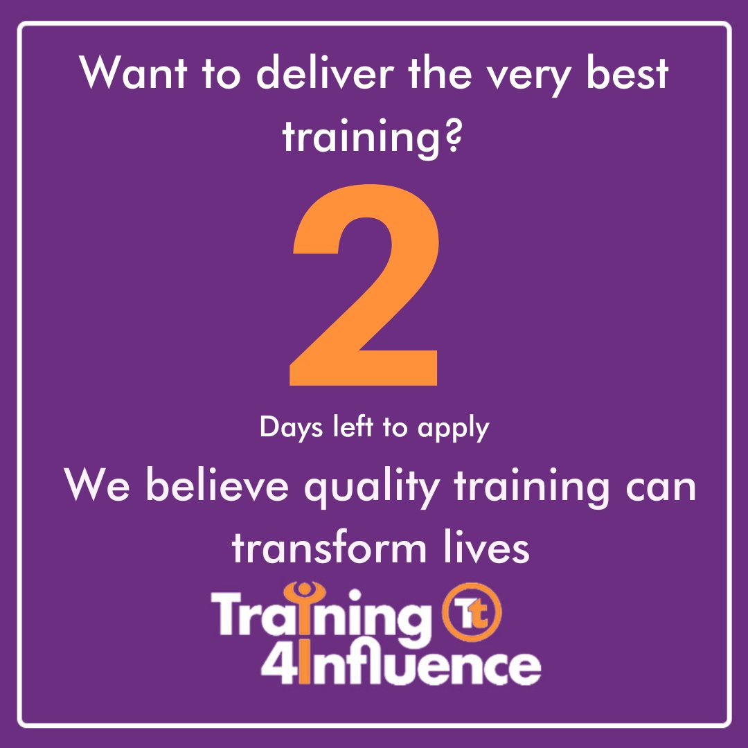 Two days till Early Bird applications for our Train the Trainer close! ⌛

When students join, they work through each aspect of our methodology

⭐️ Expert
⭐️ Tailored
⭐️ Engaging
⭐️ Values-led

Join now ow.ly/G4WX50T8uy2

#TransformYourTraining #Training #Facilitator