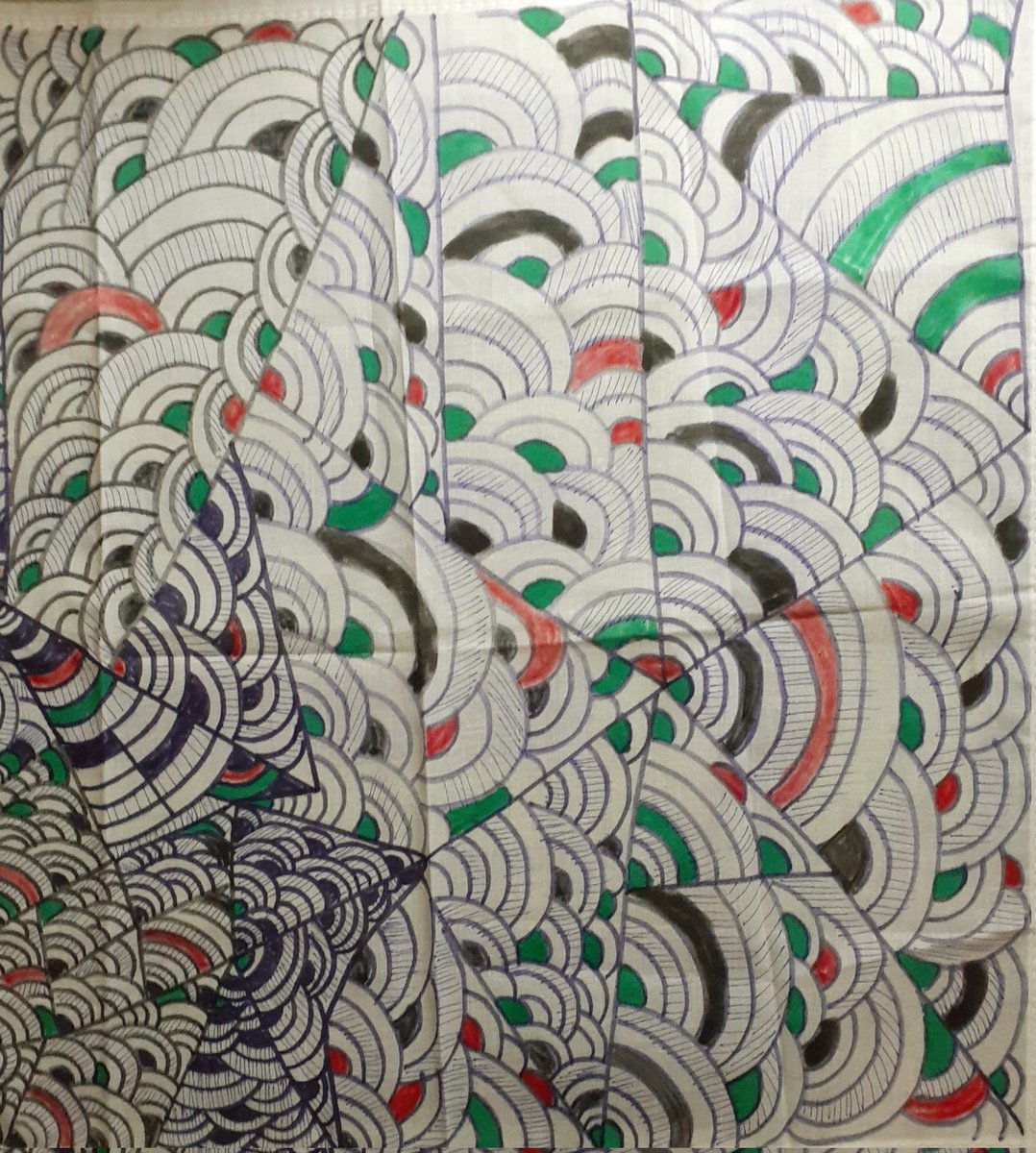 Self created Doodle art work on cloth....by  Dr.Jaya Kumar