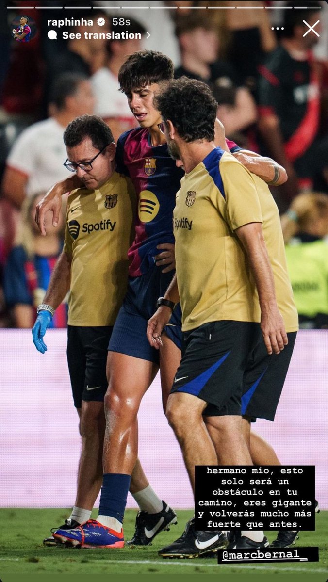 📲 Raphinha sur Instagram : "Mon frère, ce ne sera qu’un obstacle sur ton chemin. Tu es formidable et tu reviendras beaucoup plus fort qu’avant."