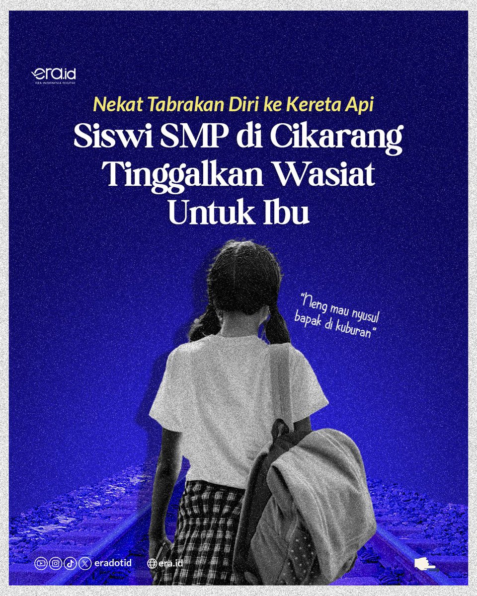 Nekat Tabrakan Diri ke Kereta Api, Siswi SMP di Cikarang Tinggalkan Surat Wasiat Untuk Ibu🚨🚨🚨