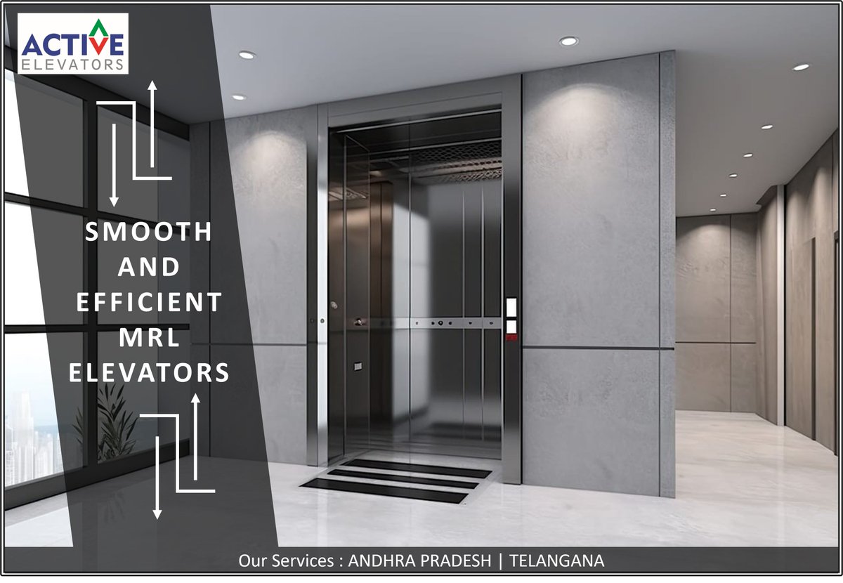 ACTIVEELEVATOR1's tweet image. Smoothe and Efficient MRL (Macchine Room Less) Elevators By Active Elevators. #activeelevators #smoothride #efficientmove #noiselessrides #ultramodernlifts #modernliving #headroomless  #activeelvatorshyd #activeelevatorsap #andhrapradhesh #telangana⏫🚻⏬.