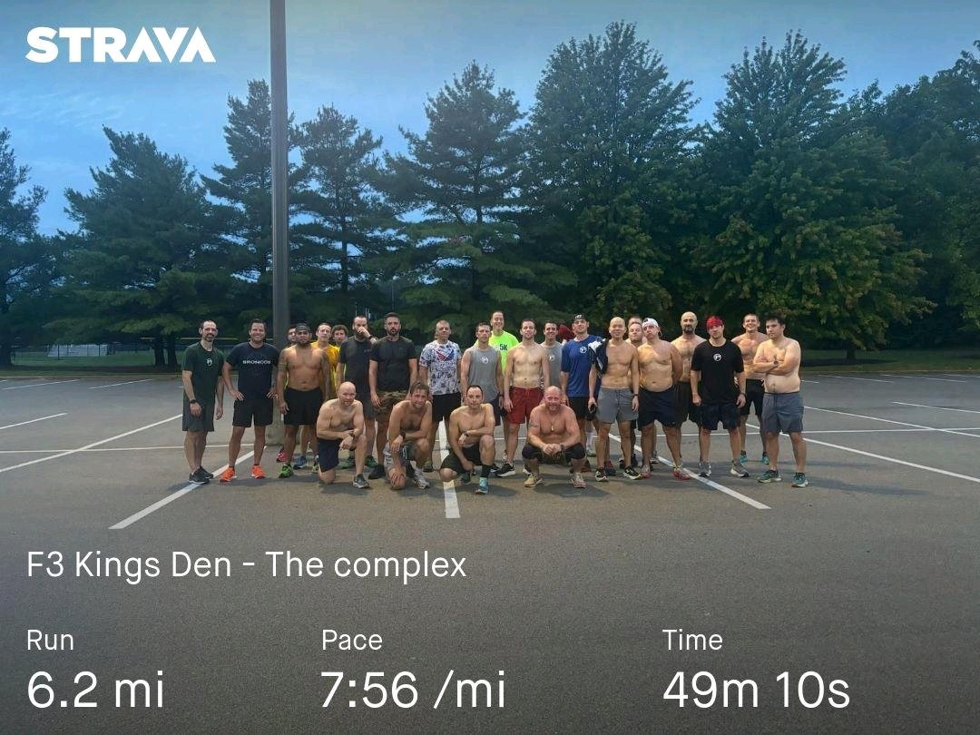 32 PAX at <a href="/F3Naperville/">F3 Naperville</a> - The Complex for a 10k, ya'll made me push my pace 👊👊💥💥strava.app.link/HS2Km3EGqMb
