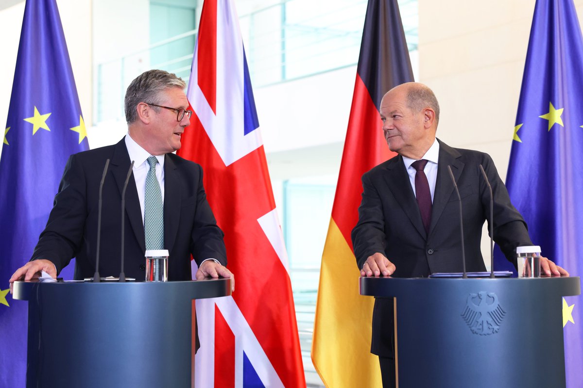 ➡️ Boost business and trade
➡️ Deepen defence and security cooperation
➡️ Increase joint action on illegal migration

Prime Minister <a href="/Keir_Starmer/">Keir Starmer</a> is in Berlin to meet @Bundeskanzler and launch negotiations on a new bilateral treaty.