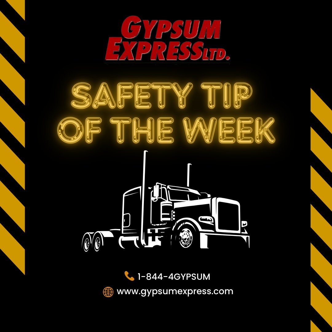 SAFETY TIP OF THE WEEK:

Managing and maintaining the space around your
vehicle will help ensure that there are no collisions with
other vehicles or fixed objects. Space management
means taking charge of the space around your truck. 

#GypsumExpress #TeamRed #WednesdayWisdom
