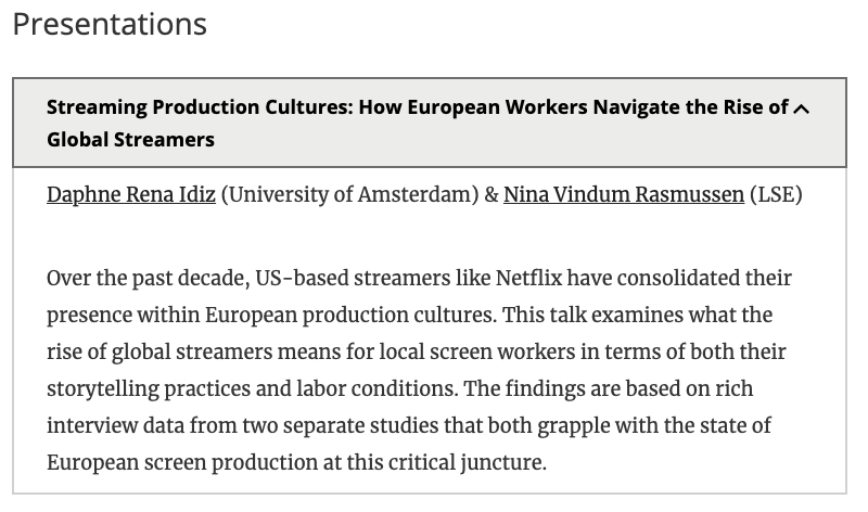 Looking forward to participating in this fantastic (open) event organized by Hanna Surma at Utrecht University in a couple of weeks! @NinaVindum and I will be discussing how Euro screen workers navigate global streamers. 

Link to register: uu.nl/en/events/stre…