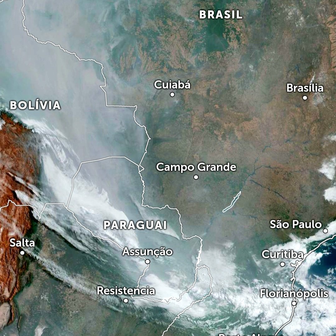 bbbrezenski's tweet image. 🚨 ALERTA DE FUMAÇA 🚨

Não trago boas notícias, a fumaça que se concentrou no norte ficou mais DENSA e os ventos mudaram, agora ela está descendo para o SUL e SUDENTE.

Dessa vez ela está MAIS DENSA do que na primeira vez.

Chegou a hora de GRITAR ALTO.

PAREM AS QUEIMADAS.🤬