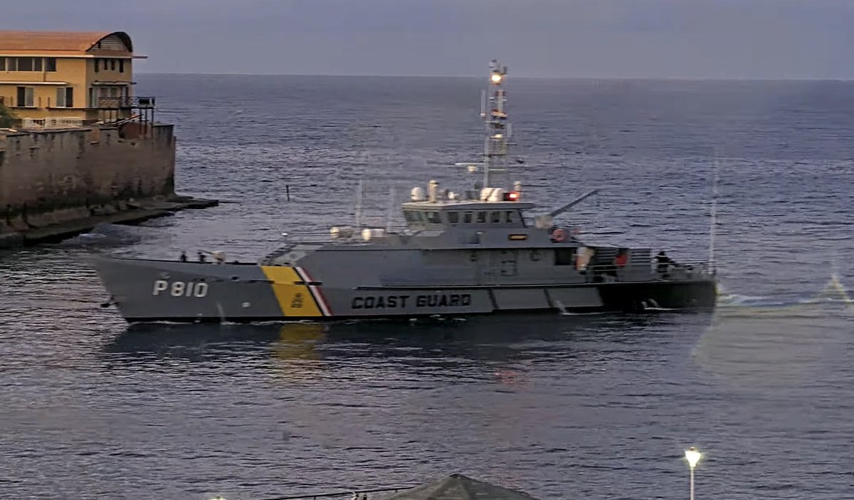 WarshipCam's tweet photo. Dutch Caribbean Coast Guard Damen Stan 4100 patrol cutter Jaguar (P 810) coming into Willemstad, Curacao - August 28, 2024 #jaguar #p810
SRC: webcam https://t.co/42JtVmnal2