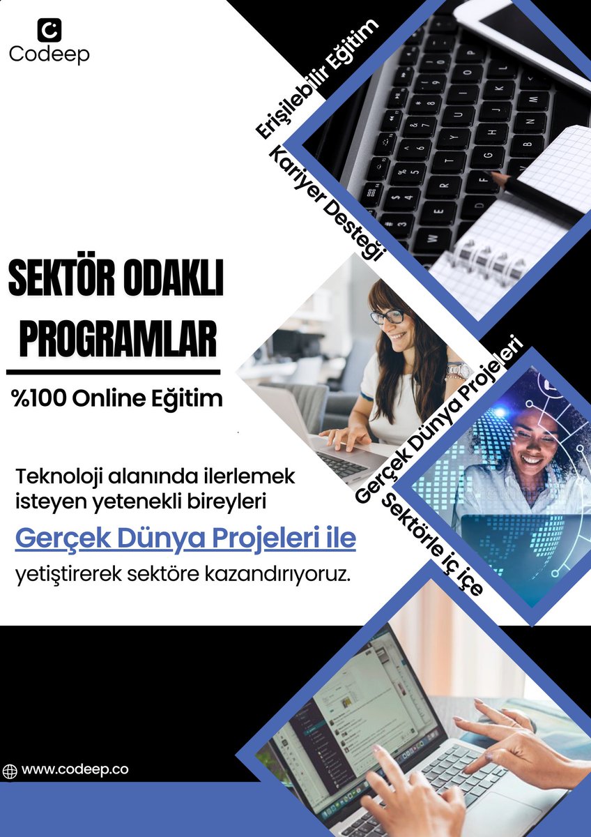 Codeepco's tweet photo. Sektör odaklı online eğitimlerle geleceğe hazır olun! 🚀 Gerçek dünya projeleriyle kariyerinizi şekillendirin.

🔗 https://t.co/PcQWKYl2Kj 

#yazılım #bilgisayar #mühendislik #iş #proje #yapayzeka #veribilimi #verianalizi #eğitim #sektör #kariyer #Codeep https://t.co/xn9zCbP1SF