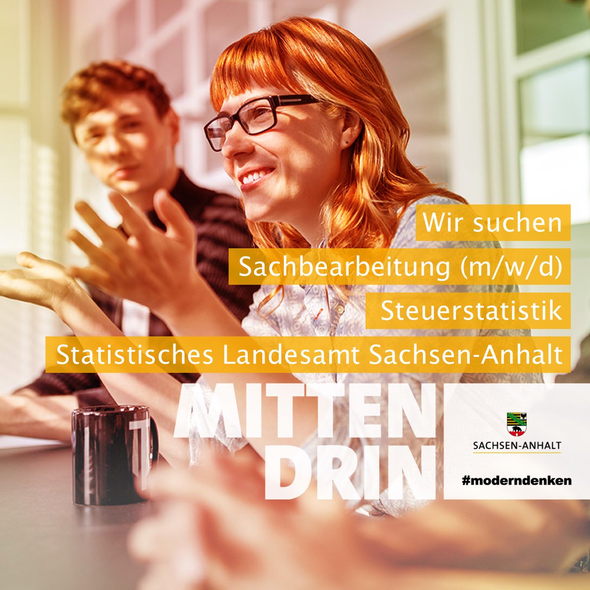 StatistikLSA's tweet photo. #JobTweet: Lust darauf, #mittendrin in der amtlichen Statistik in #SachsenAnhalt zu arbeiten?   
Jetzt bewerben!  
📅Bewerbungsschluss:  18.09.2024    
👉https://t.co/1y3nlW7M9S  
Die #Stellen sind bis zum 15.12.2025 befristet. 
#Job #Bevölkerung #Halle #Steuer #Statistik https://t.co/RjuVsIfVmZ