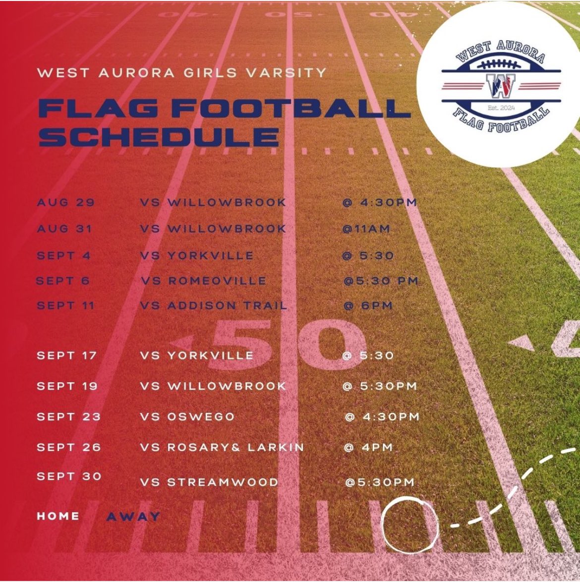 West Aurora Girls Flag Football tweet media